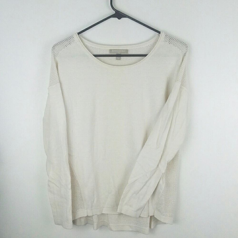 Banana Republic Long Sleeve W/Mesh Back Top